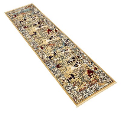 Unique Loom Narenj Birmingham Floral Indoor Woven Fringe Area Rug