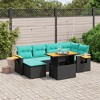 vidaXL 7 Piece Patio Sofa Set with Cushions - Black - without storage - 2 of 4