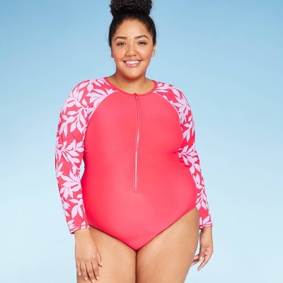 women's plus size long sleeve rash guard