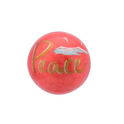 Beachcombers Capiz Ball Red with Gold Peace
