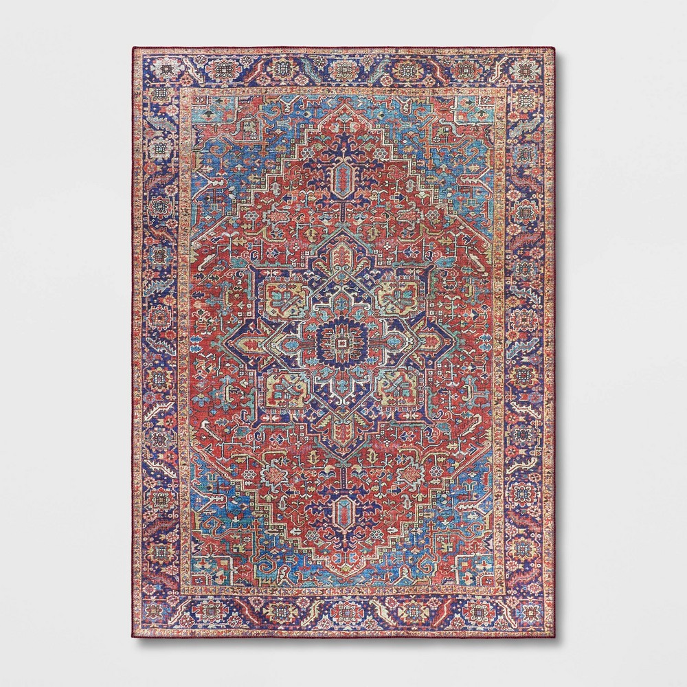 Photos - Area Rug 5'x7' Brya Ave Bold Persian Style Rug Red/Navy - Opalhouse™