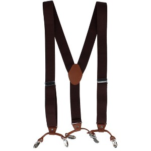 CTM Men's Solid Color Elastic Y-Back Double Clip-End Suspender - 1 of 4