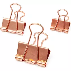 Bright Creations 150 Pack 3 Sizes Rose Gold Binder Clips Paper Clips Clamps File Clips Assorted Size for Office School Supplies