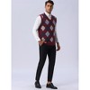 Lars Amadeus Men's Casual Argyle V Neck Sleeveless Knit Pullover Sweater Vest - 4 of 4