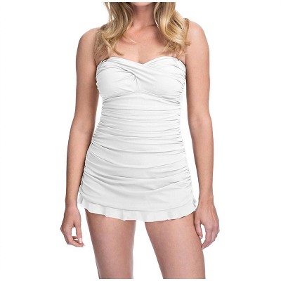 Women's Bandeau Strapless Shirred Swimdress - Profile By Gottex