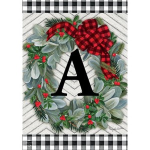Briarwood Lane Winter Garden Flag 12x18 For Outdoor Winter Wreath Monogram Letter a For Winter Garden Flag Flags For Outside - 1 of 4