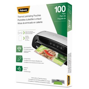 Fellowes Laminating Pouches Letter Size Hot Pouch 9 x 11.5 5 mil 100 pack 5743501 - 1 of 4