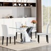 5-Piece Dining Set with Tempered Glass Table and 4 PU Armless Chairs - 3 of 4