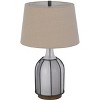 Cal Lighting BO-3124TB 150W 3 Way Morgan Glass Table Lamp with Mesh Guard Design and Taper Drum Linen Shade - 3 of 4