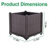 NAYSAYE Planters Raised Garden Bed Self Watering Tray Durable PP Material for Outdoor Garden Patio Balcony, Brown, 11.8"*11.8"*13.8" - 3 of 4