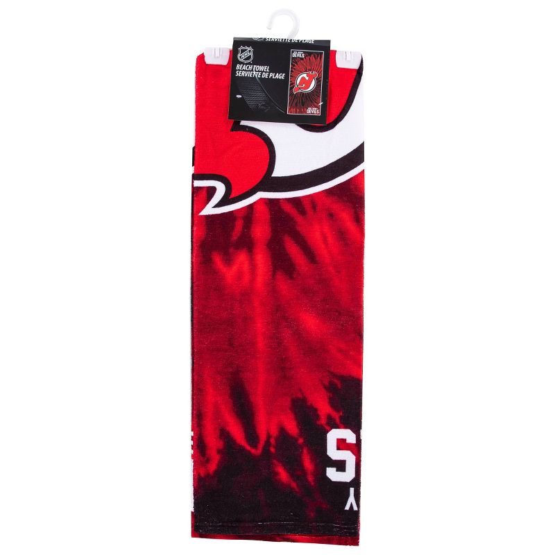 NHL New Jersey Devils Pyschedelic Beach Towel, 3 of 7