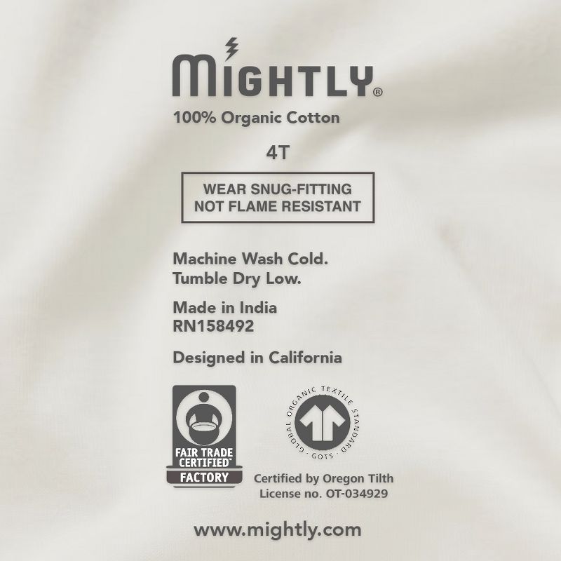 Rebel Girls x Mightly Kids' Fair Trade 100% Organic Cotton Tight Fit Pajama Set, 4 of 6
