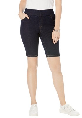 Jessica London Women's Plus Size Comfort Waist Stretch Denim Bermuda Short