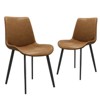 NicBex Set of 2/4 Modern Faux Leather Upholstered Dining Chairs with Black Metal Legs,Armless Accent Chairs for Dining Room,Kitchen,Restaurant - 3 of 4