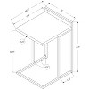 Monarch Specialties Accent Table C-Shaped End Side Snack Living Room Bedroom Metal Laminate Grey Black Contemporary Modern - 4 of 4