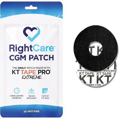 RightCare CGM Adhesive Synthetic Patch for Dexcom G7, Uncovered Oval, Multiple Colors, Bag of 25