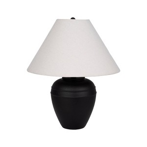 SAGEBROOK HOME 21" Textured Table Lamp Tapered Shade Black/White - 1 of 4