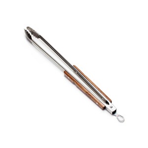 Petromax BBQ and Coal Tongs for Kitchen or Campfire, for Indoor and Outdoor Cooking, Durable Stainless Steel and Wooden Handle, 21.3 inch - 1 of 4