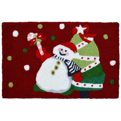 Jellybean Joyful Snowman Doormat – Bright 20"x30" Christmas Mat for Porch, Patio, or Entryway