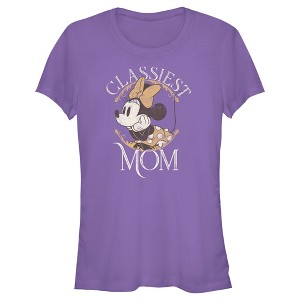 Juniors Womens Minnie Mouse Classiest Mom T-Shirt - 1 of 4