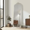 Lirago Arch Solid Wood Mirror Ornate Mirror Wall Mirror Retro Mirror with Carved Frame 64x21 Weathered White - 2 of 4