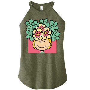 Women's - Peanuts - Sally Flowers Graphic High Neck Tank - 1 of 4
