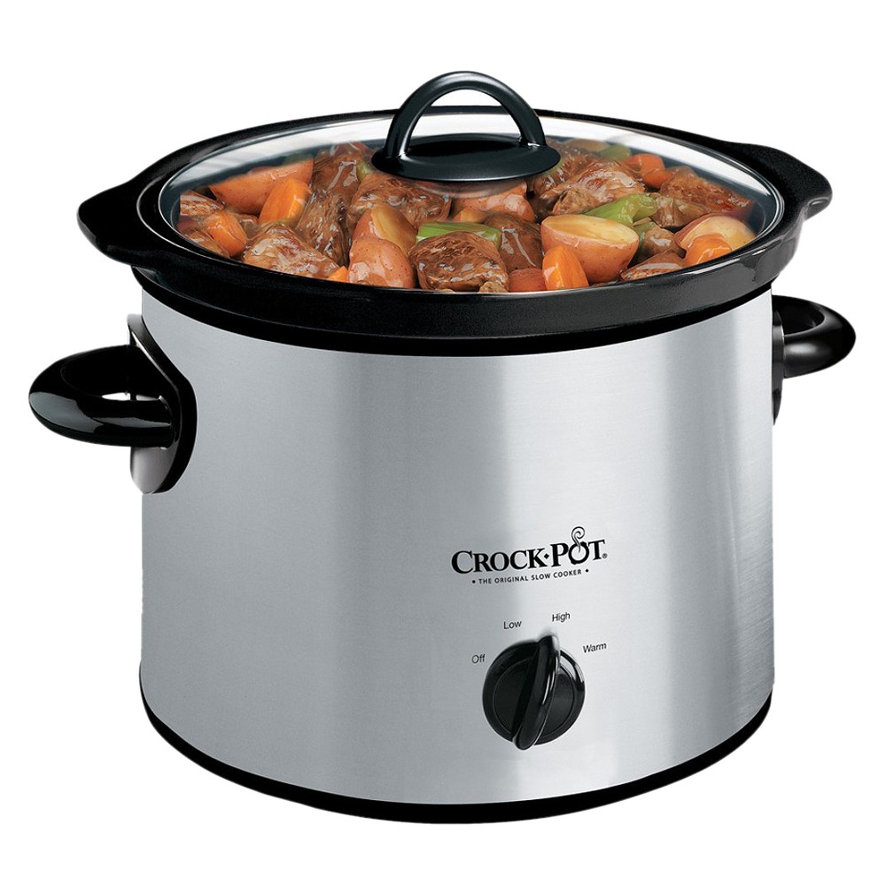 Crock-pot - 3 Qt. Slow Cooker - Stainless-steel