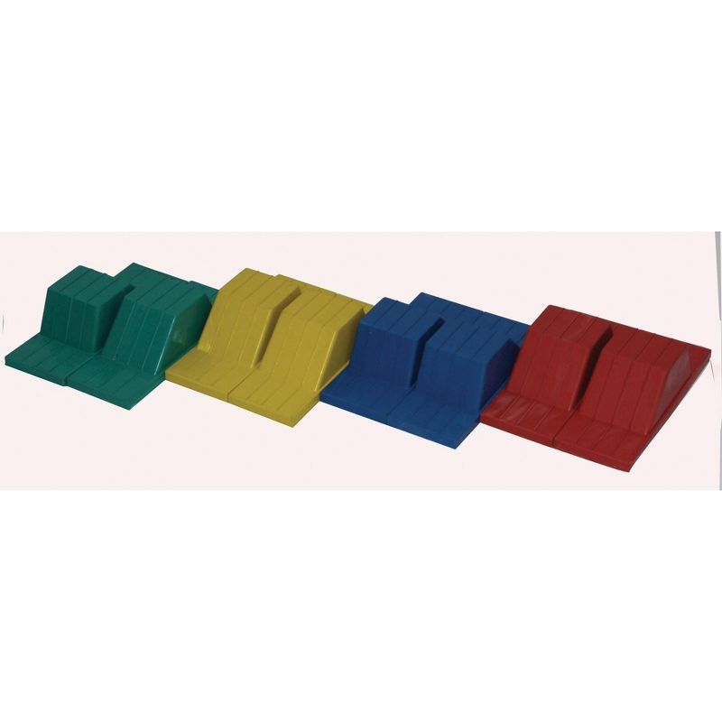 Sportime Rubber Starting Blocks, 9 x 14 x 16 Inches, Assorted Colors, Set of 8, 1 of 2