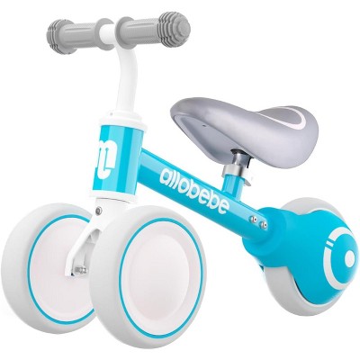 Allobebe Baby Balance Bike For Ages Up to 3 Years Adjustable Seat, Silent & Soft 3 Wheel Ride On, Light Blue