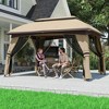 10' x 13' Patio Gazebo, Outdoor Gazebo Canopy Shelter with Netting, Vented Roof for Garden - 2 of 4