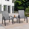 Ridstar 3-Piece Outdoor Patio Set with Camping Chairs and Folding Table For Garden Patio-Grey - 4 of 4