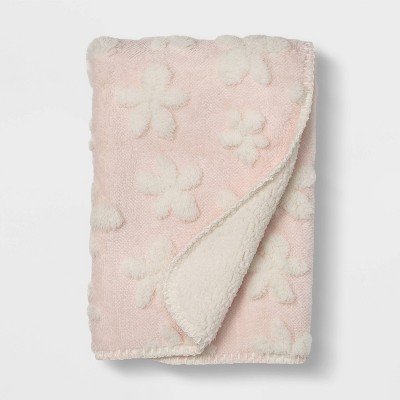 Plush Stroller Blanket Daisy  - Cloud Island™ Pink