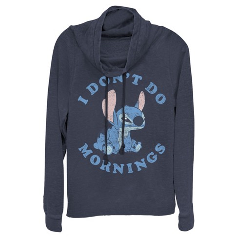 Juniors Womens Lilo & Stitch I Don't Do Mornings Light Blue Cowl