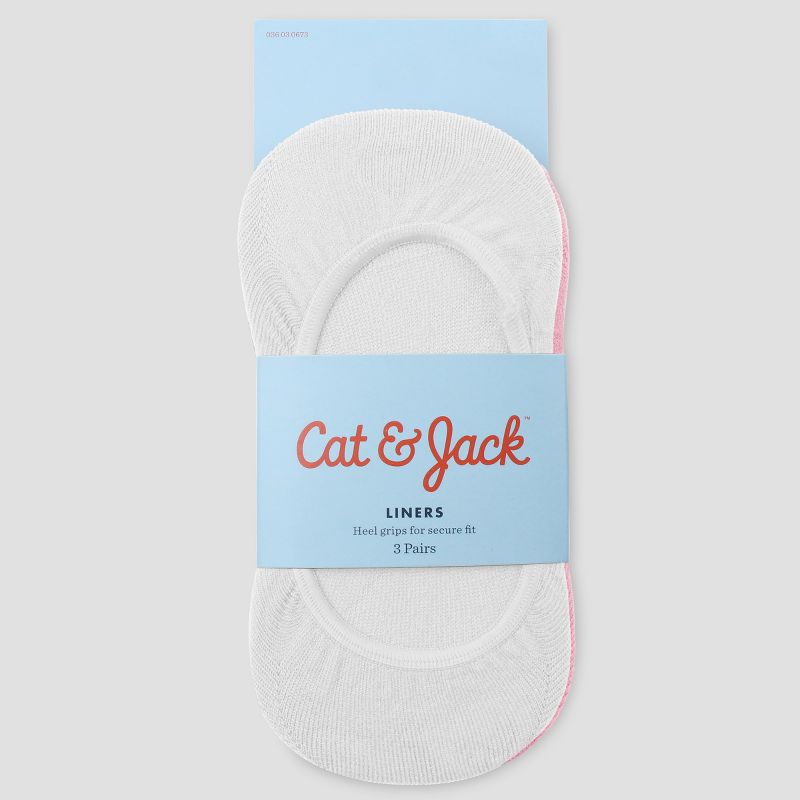 Girls' 3pk Liner Socks - Cat & Jack&#153 Colors May Vary, 2 of 4