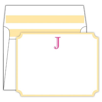 10ct 'S' Monogram Cabana Striped Die-Cut Social Set Collections White