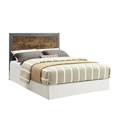 Queen Urban Industrial Wood And Metal, Queen Size Headboard And Frame Wood