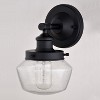 VAXCEL Collins 1 Light Black Farmhouse Outdoor Wall Lantern Clear Schoolhouse Glass - 4 of 4
