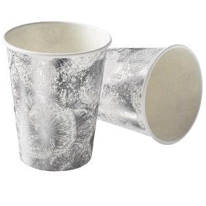 Silver Spoons Floral Design Disposable Coffee Cups, Heavy Duty Drinking Hot Cups, 9 oz., - (18 PC), Floral Collection - 1 of 3