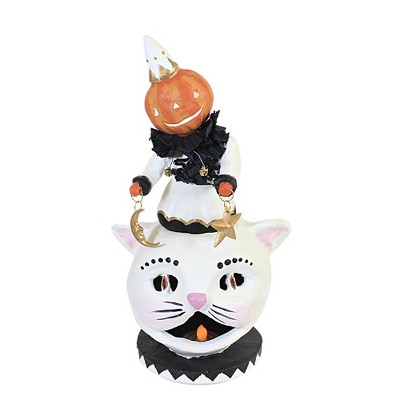 Dee Foust-Harvey 10.0" Kiki's Kitty Luminary Halloween Cat Pumpkin  -  Decorative Figurines