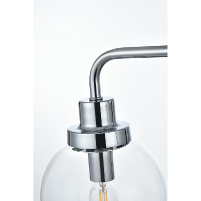 Chrome Clear Glass 3-Light Wall Sconce