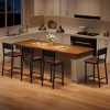 Bar Stools Set of 4/2, PU Leather Counter Height Bar Stools with Backrest and Footrest,Tall Bar Stool with Thick Cushion - 4 of 4