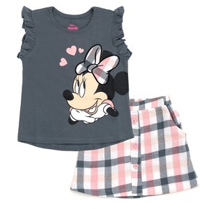 Disney Lilo & Stitch The Aristocats Minnie Mouse Girls T-Shirt and Skirt Little Kid to Big Kid - 1 of 4