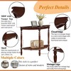 PAGED 42" Retro Circular Curved Half-Moon Console Table with Cloud Design Top & Open Shelf, 3-Conical-Leg Entryway Table, Wood Sofa Table - 2 of 4