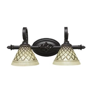 Toltec Lighting Elegante 2 - Light Vanity in  Dark Granite with 7'' Chocolate Icing Shade - 1 of 1