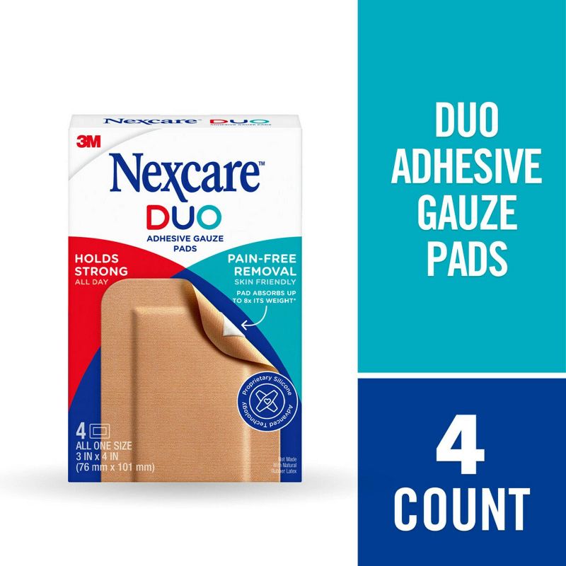 Nexcare Duo Adhesive Gauze Pads - 4ct, 4 of 13