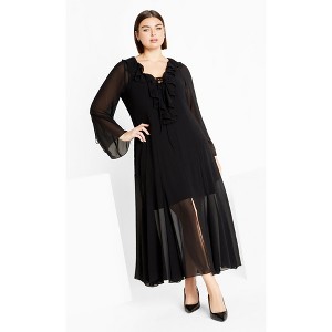 Women's Plus Size Vamp Maxi Dress - black | CITY CHIC - 1 of 4