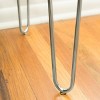 INFURNIC Desks Mid Century Modern Hairpin Leg Desk with Glossy MDF Top and Chrome Metal Legs Sturdy and Durable, White, 42"*20"*30" - 4 of 4