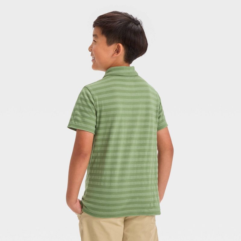 Boys' Short Sleeve Jacquard Striped Button-Down Shirt - Cat & Jack™, 3 of 5
