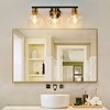 POWLIG 21.65-in 3-Light Black and Gold Modern Dimmable Bathroom Transitional Vanity Light with Transparent Glass Shade - 2 of 4