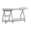 Comet Hobby/Office/Sewing Desk with Fold-Down Top, Height Adjustable  Platform, Storage and Grid Top for Cutting 